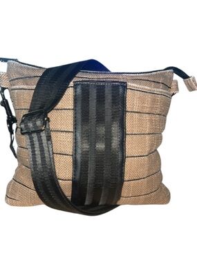 Think Royln Farrah Quilted Linen
Striped Crossbody Messenger Bag
